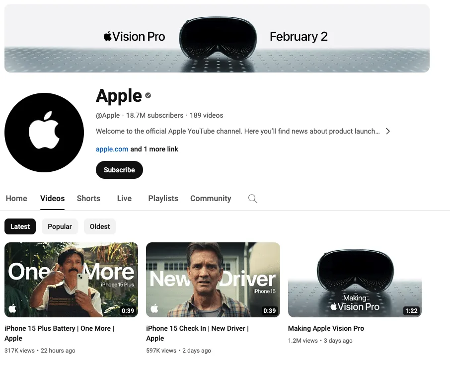 Apple content marketing example